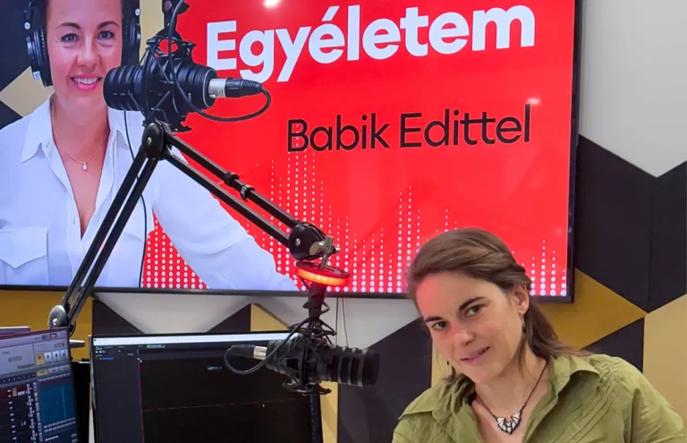 Berentés Ágnes az Egyéletem stúdiójában