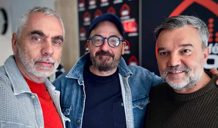 Kapitány Iván, Béres Attila és Hevér Gábor a radiocafé stúdiójában