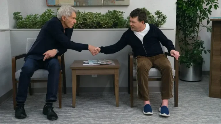Harrison Ford és Michael J. Fox a Direkt terápia harmadik évadában. Fotó: Apple TV.