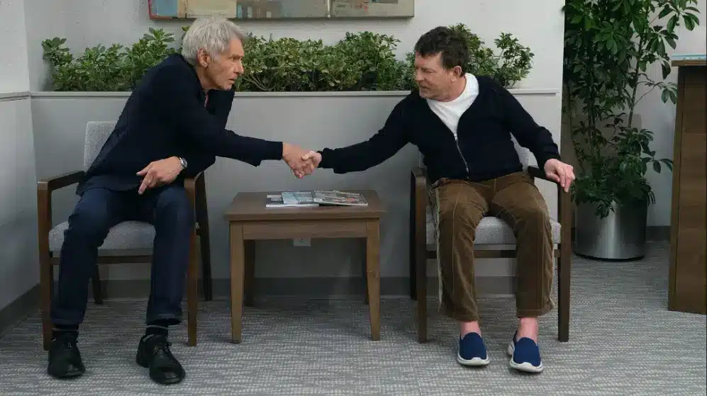 Harrison Ford és Michael J. Fox a Direkt terápia harmadik évadában. Fotó: Apple TV.