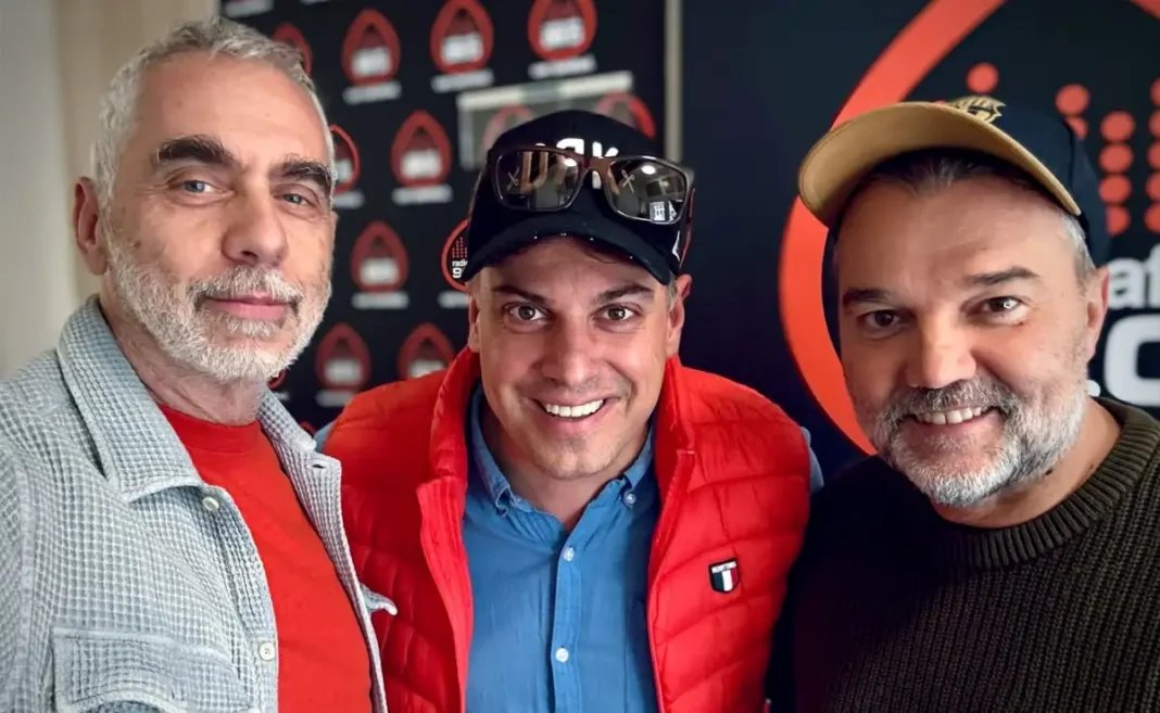 Kapitány Iván, Nagy Sándor és Hevér Gábor a radiocafé stúdiójában