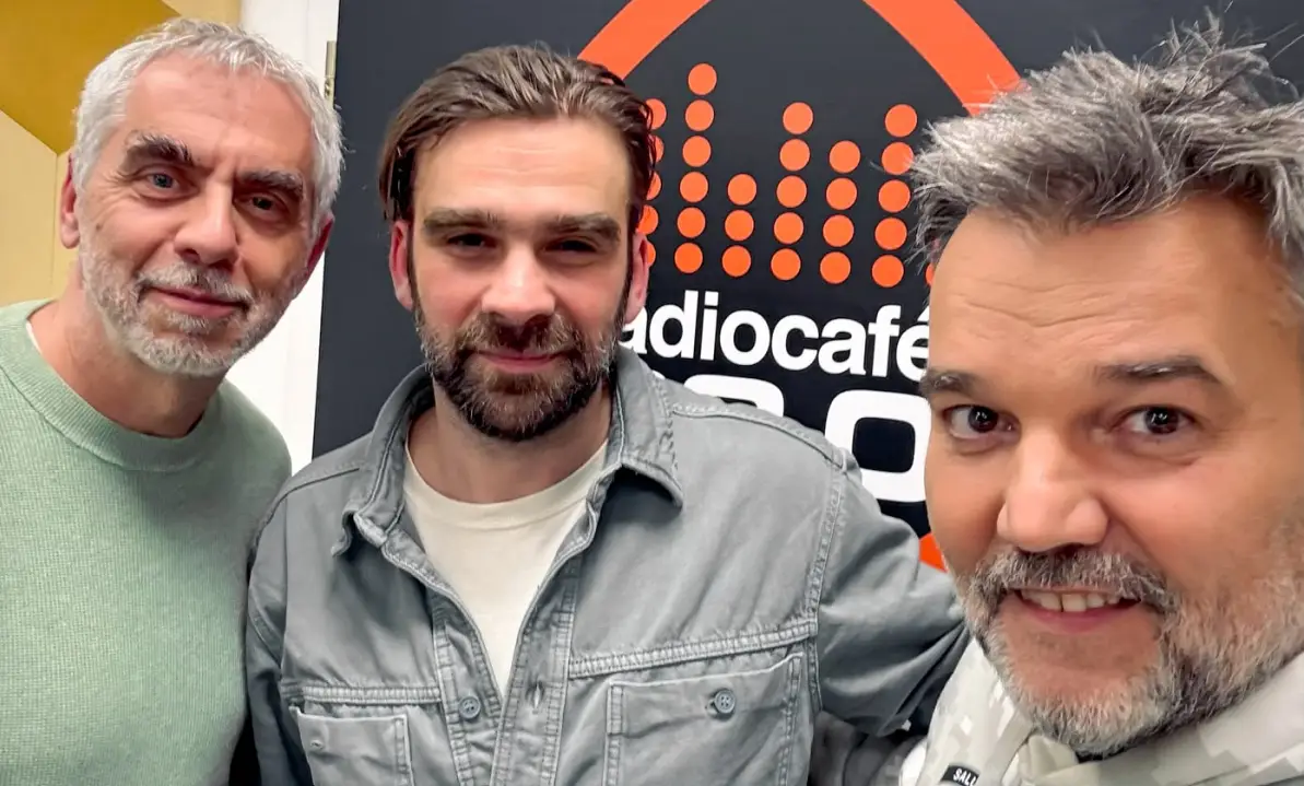 Kapitány Iván, Rusznák András és Hevér Gábor a radiocafé stúdiójában