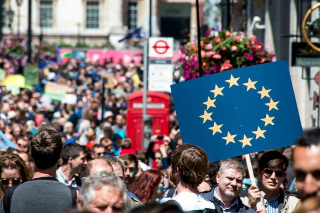 Brexit elleni demonstráció Londonban, 2022-ben