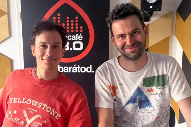 Csiby Gergely és Dicső Dániel a radiocafé stúdiójában
