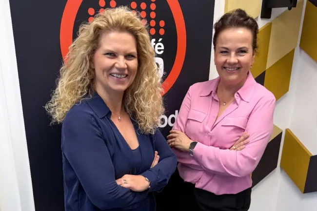 Dr. Irimiás Anna és Babik Edit a radiocafé stúdiójában