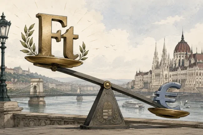 Forint-euró árfolyam illusztráció