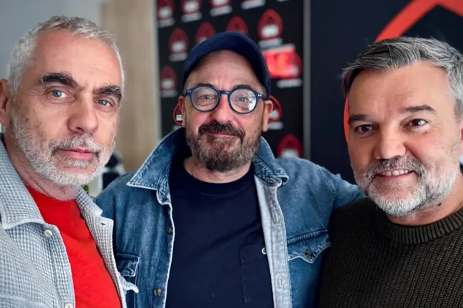 Kapitány Iván, Béres Attila és Hevér Gábor a radiocafé stúdiójában