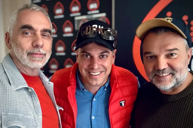 Kapitány Iván, Nagy Sándor és Hevér Gábor a radiocafé stúdiójában
