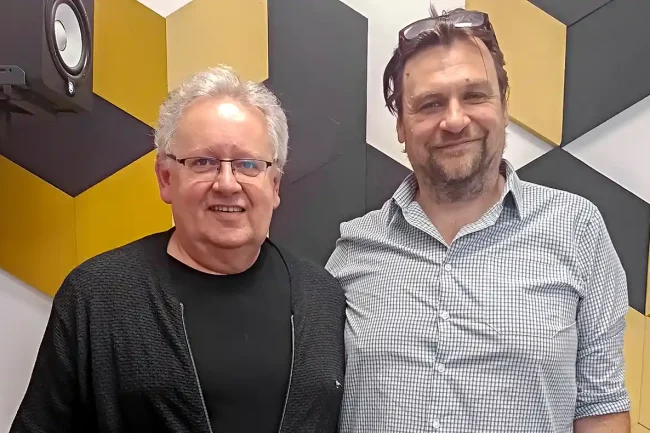 Kovácsházi István és Szatmári Róbert a radiocafé stúdiójában