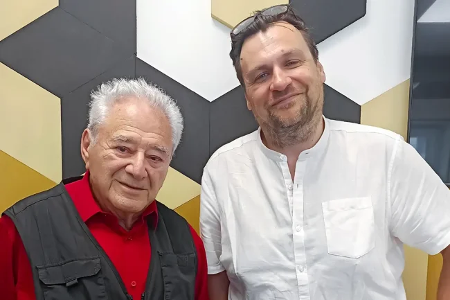 Szinetár Miklós és Szatmári Róbert a stúdióban